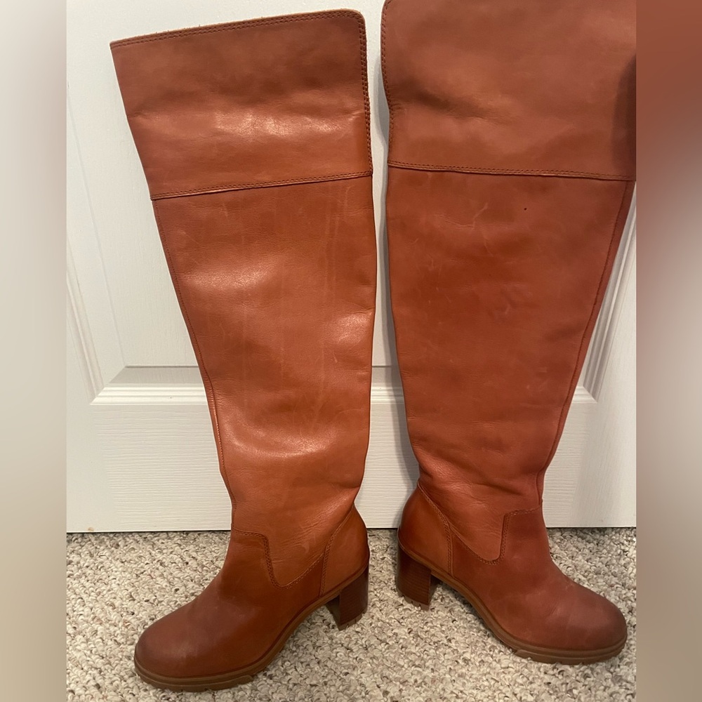 Vince Camuto New Dasemma Tan Over The Knee Block Heel Boot 6 - Picture 8 of 16